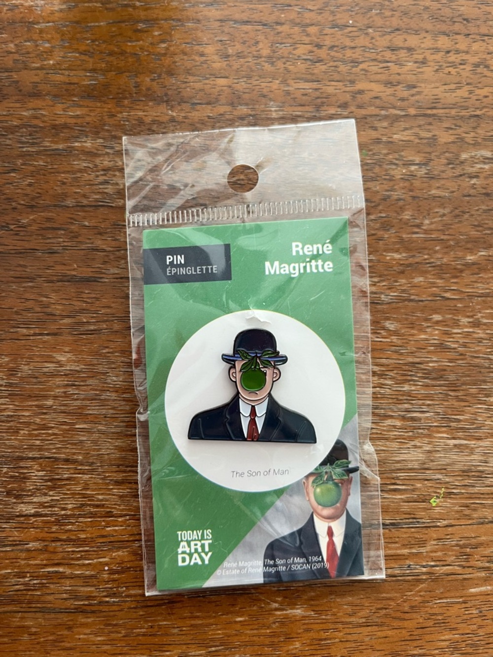 New NWT Rene Magritte Today Is Art Day Enamel Pin The Son of Man